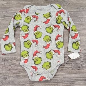Dr. Seuss Grinch Red and Green Christmas Bodysuit Size 18 Months